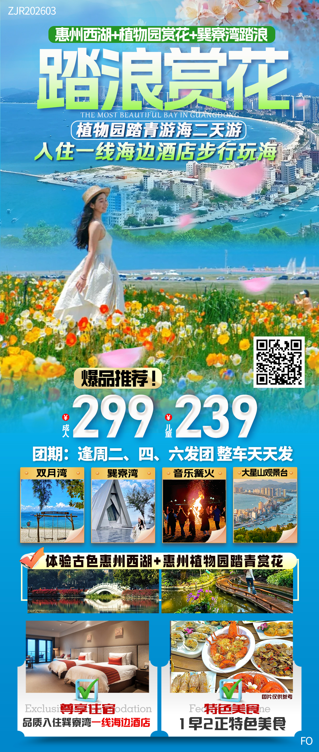 惠州踏浪赏花+巽寮湾玩海二日游