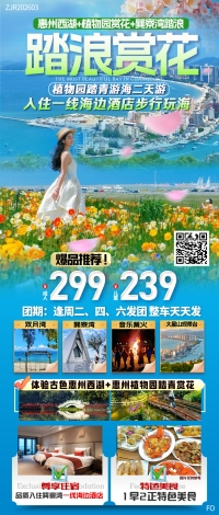 惠州踏浪赏花+巽寮湾玩海二日游